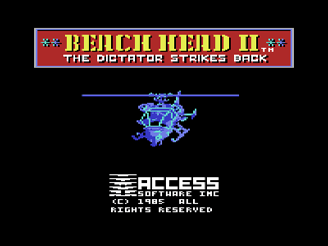 Beach-Head back cover for Commodore 64